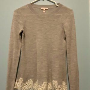 Rebecca Taylor light gray long sleeve sweater in XS